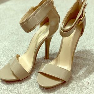 Nude heels with straps